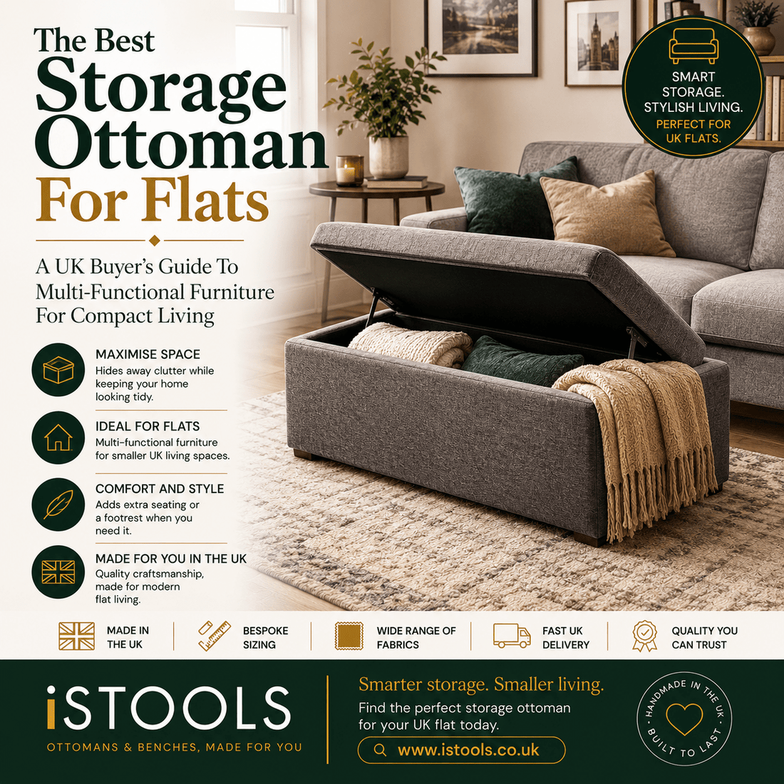 The Best Storage Ottoman For Flats: A UK Buyer's Guide To Multi-Functional Furniture For Compact Living - ISTOOLS