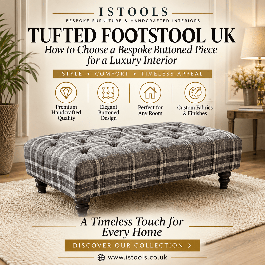 TUFTED FOOTSTOOL UK: HOW TO CHOOSE A BESPOKE BUTTONED PIECE FOR A LUXURY INTERIOR - ISTOOLS