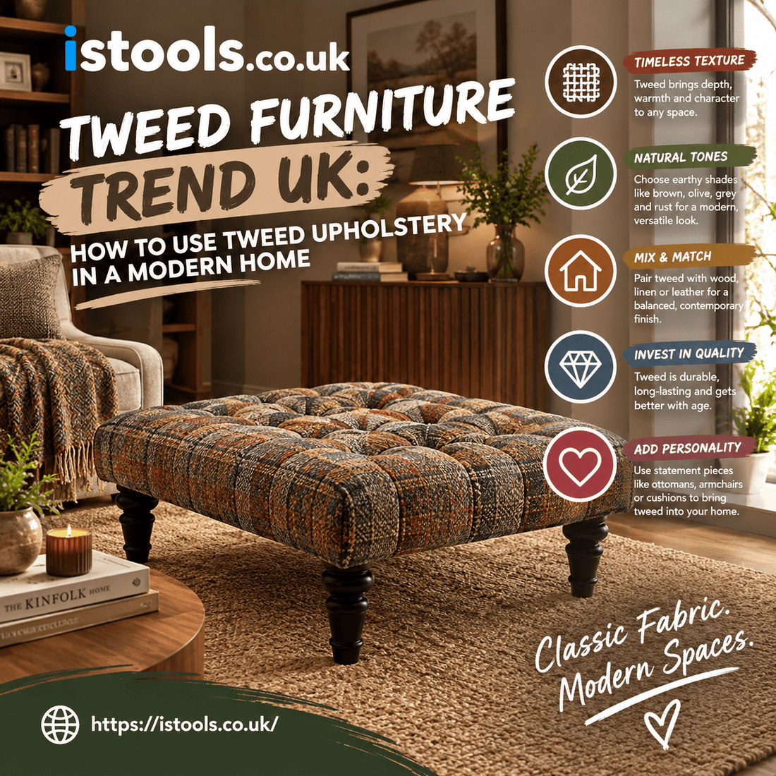 TWEED FURNITURE TREND UK: HOW TO USE TWEED UPHOLSTERY IN A MODERN HOME - ISTOOLS