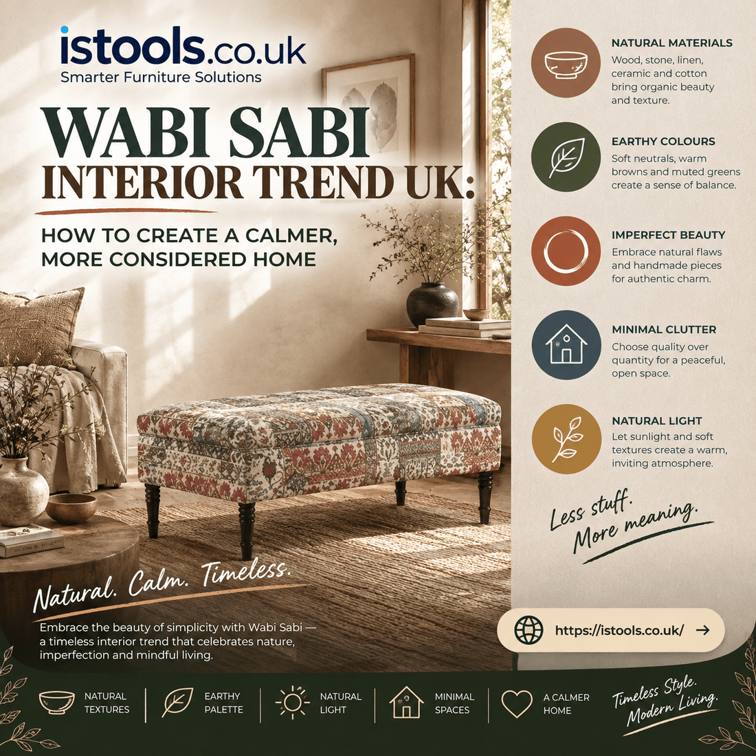 WABI SABI INTERIOR TREND UK: HOW TO CREATE A CALMER, MORE CONSIDERED HOME - ISTOOLS