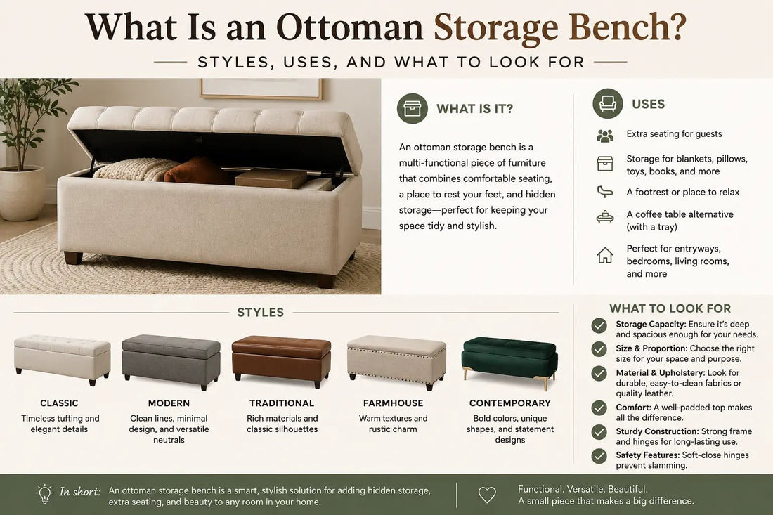 What Is an Ottoman Storage Bench? Styles, Uses, and What to Look For - ISTOOLS