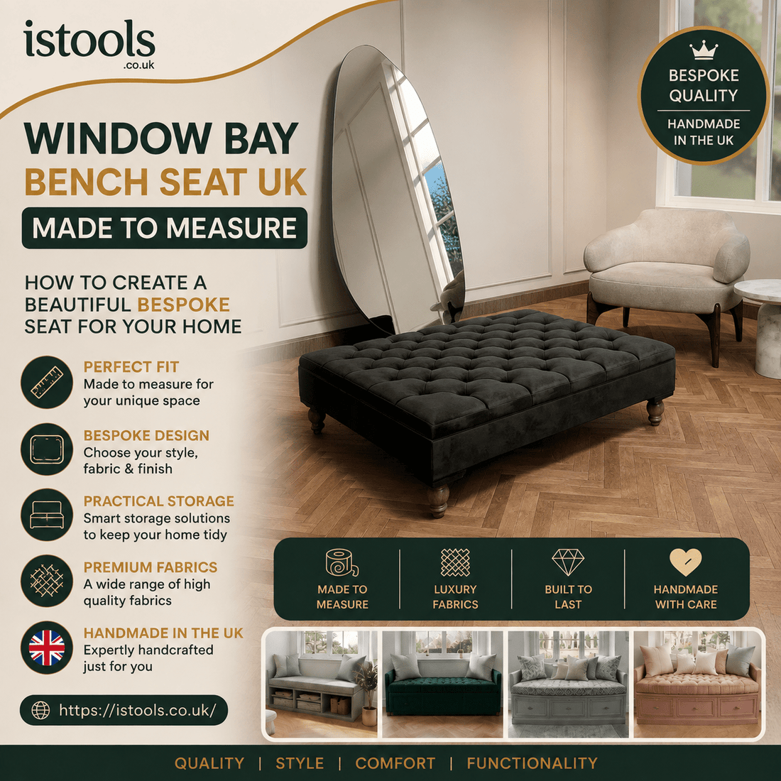 WINDOW BAY BENCH SEAT UK MADE TO MEASURE: HOW TO CREATE A BEAUTIFUL BESPOKE SEAT FOR YOUR HOME - ISTOOLS