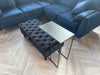 Black steel side table coffee table