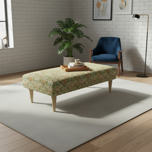 ISTOOLS Classic British Style Stitched Lid Ottoman – Multi-Functional Storage Bench & Coffee Table