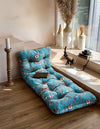 SAFARI ANIMAL TEAL BLUE FLORAL FLOOR SEATING