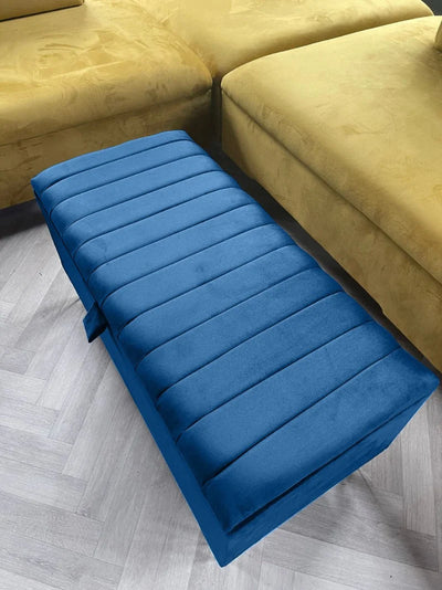 Blue Coffee Table Storage | Blue Panel Ottoman Bench Footstool