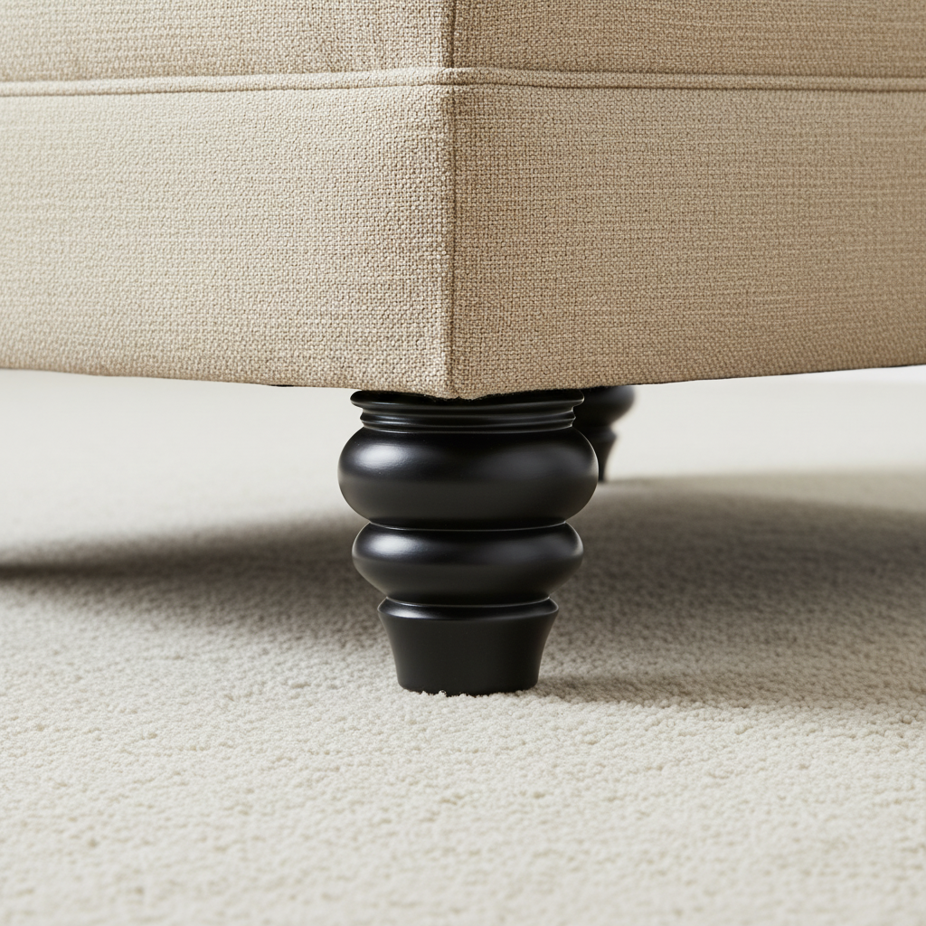 Black Wooden Bun Foot