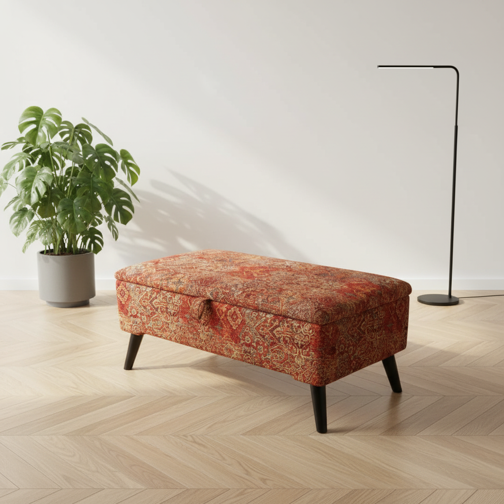 Spacious Upholstered Blanket Box for Bedroom Organisation | Handmade Storage Ottoman Bench UK | istools