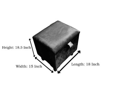 Black Small Plain coffee table Storage Box | Black Small Ottoman side table footstool