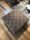 Brown Square coffee table Ottoman Storage | Brown Chesterfield Footstool