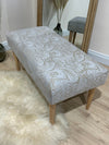 Premium floral patterned champagne colour coffee table bench footstool
