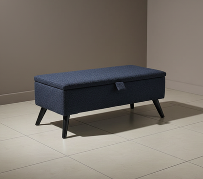 Boucle fabric Plain Ottoman Storage Bench | Ottoman Bench