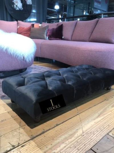 Black Chesterfield Footrest