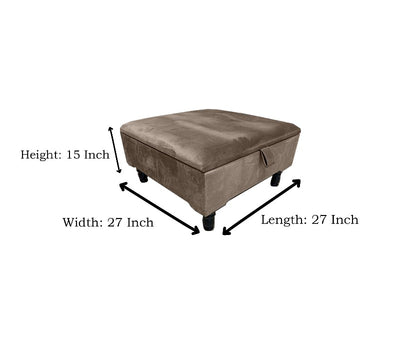 Brown Square coffee table Ottoman Plain top Storage | Brown Footstool