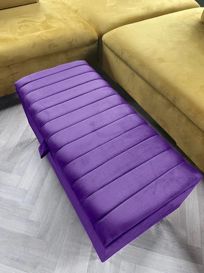 Purple Aubergine Storage Box | Purple Foot Stool Bench UK | Purple Footstool Pouffes