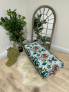 GREEN FLORAL Footstool