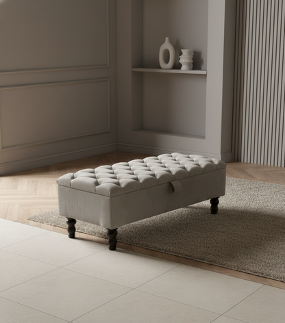 PREMIUM chesterfield storage ottoman tufted matching buttons