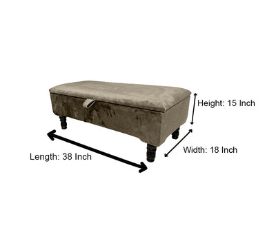 Champagne Beige Plain Ottoman Bench for Living Room | Ottoman Storage Bench for Bedroom UK