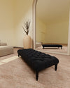 Black Coffee table upholstered chesterfield footstool