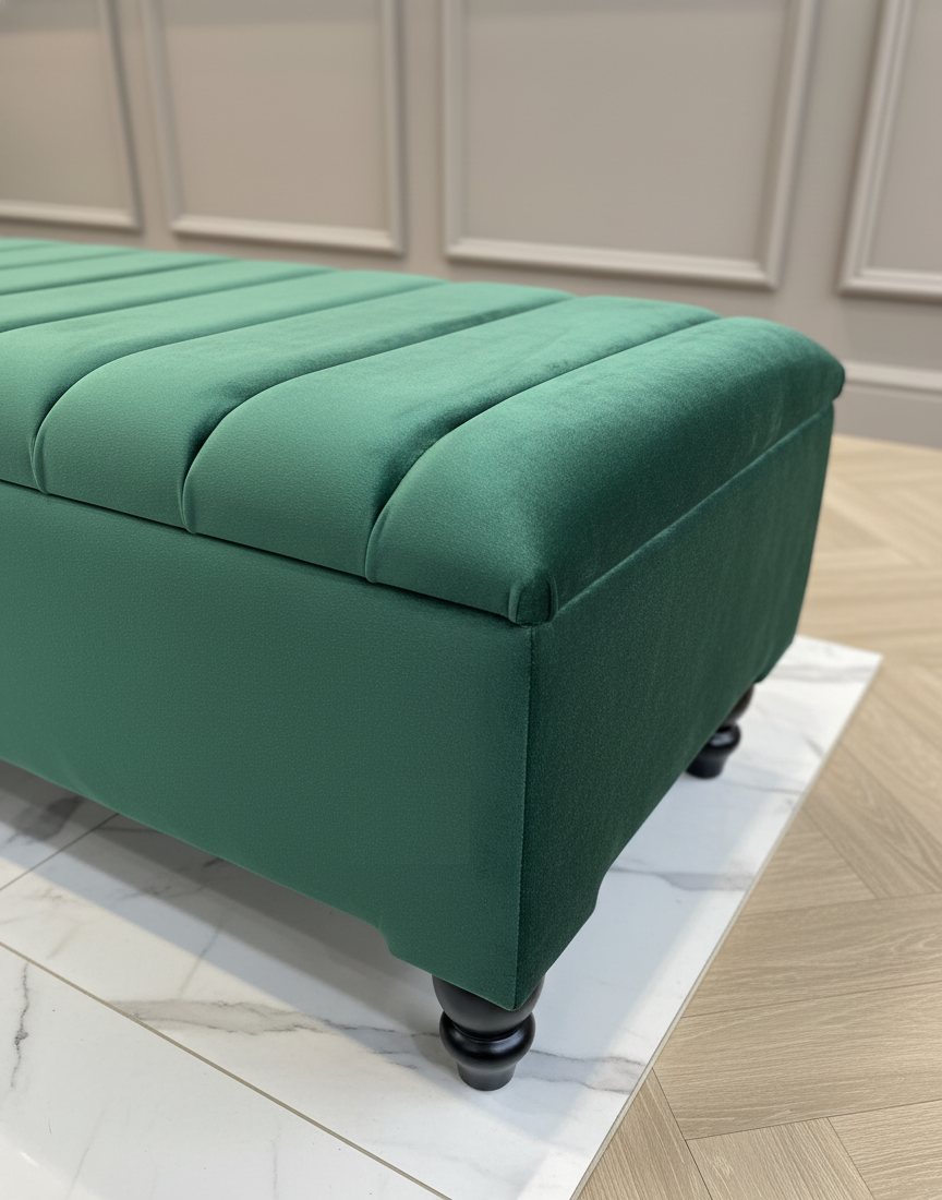 Line panel Storage Box -  Pouffe Bench - Footstool