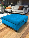 Blue Square Coffee Table | storage Footrest | Footstool Ottoman