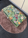 PREMIUM Green Floral Soft Vevet coffee table Ottoman Storage | Patterned Footstool Pouffe|