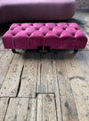 Maroon Chesterfield Footstool | Long Maroon Stool Bench | Maroon Upholstered Ottoman