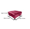 Maroon Square Plain Ottoman Storage | Red Foot Rest for Living Room