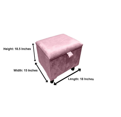 Pink Small Plain Storage Box | Small Pink Footstools UK | Pink Ottoman Storage Stool