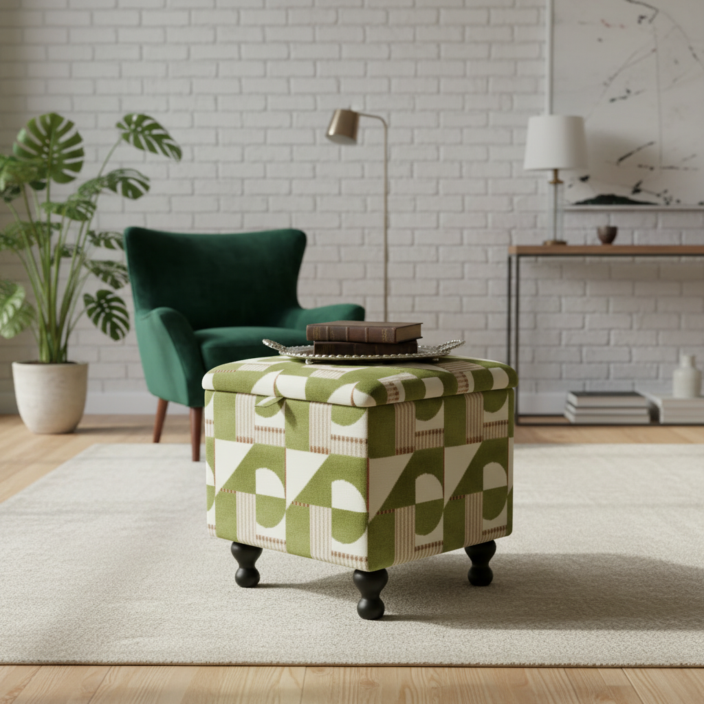 High-Density Foam Storage Ottoman – Superior Comfort & Designer Seating