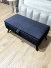Boucle Teddy Black Ottoman coffee table Storage Bench | Black Bedroom Ottoman & Pouffe