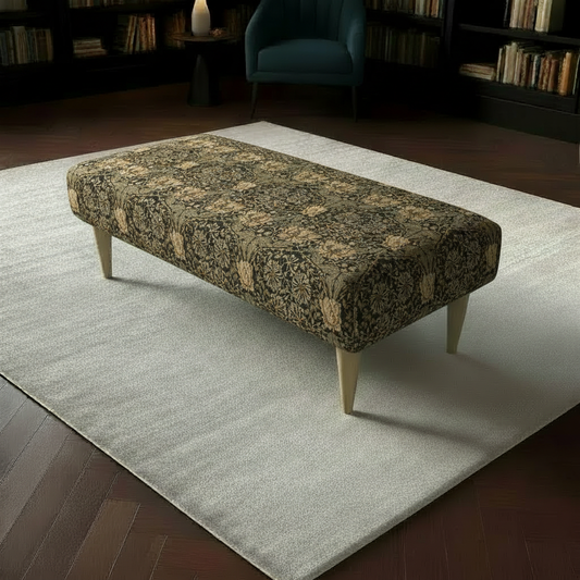 Apartment Living Accent Bench with vibrant multi-toned abstract fabric