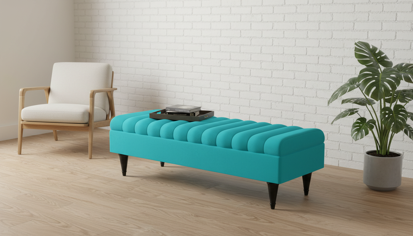 Aqua Romo Ottoman – Versatile Coffee Table, Bench, and Footrest with Storage - ISTOOLS