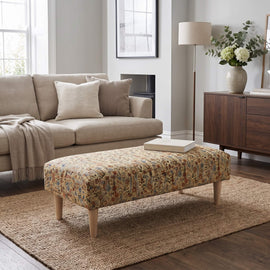 Artisan Crafted Stitched Ottoman Footrest for Lounge – Multi-Functional Bench & Coffee Table