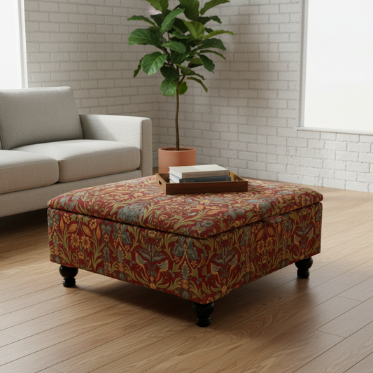 Painterly Collection Square Ottoman – UK Handcrafted Artistic Storage & Coffee Table