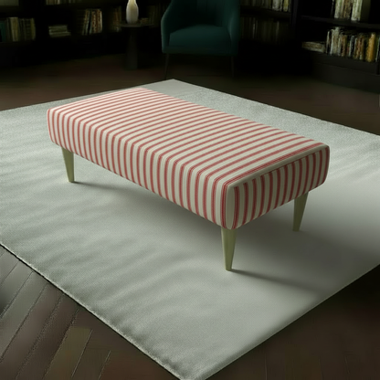 Painterly Collection Long Footstool – Designer Abstract Upholstered Bench for Modern UK Homes
