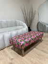Premium pink floral Handmade footstool