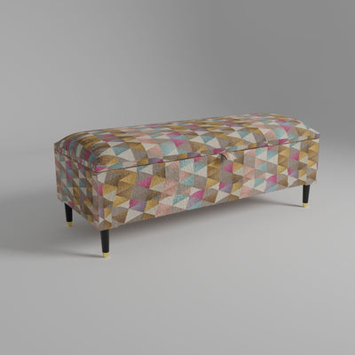 PREMIUM Tri Geometric pattern Ottoman footstool