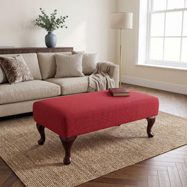 BESPOKE LUXURY OTTOMAN FOOTSTOOL CUSTOM MADE TO MEASURE NON STORAGE SEAT PREMIUM UPHOLSTERED COFFEE TABLE PLAIN FABRIC BENCH