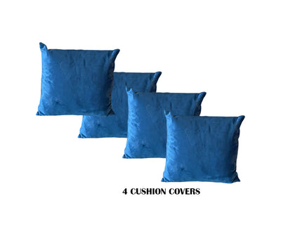 Blue Ottoman Plain coffee table Storage Bench | Velvet Blue Plain Footstool | Blue Fabric Living Room Footstool