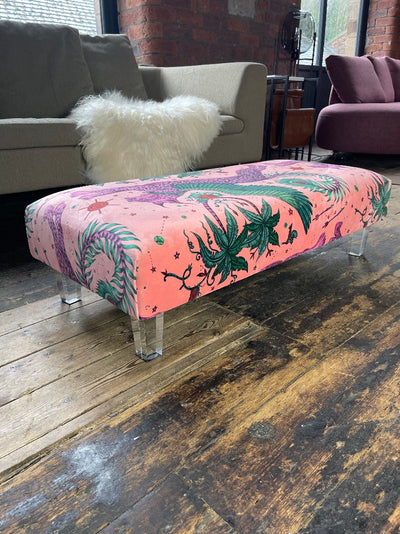 PREMIUM MADE TO MEASURE LYNX DRAGON Ottoman footstool