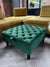 PREMIUM green Velvet Square Ottoman Storage | Chesterfield Footstool Pouffe | coffee Table