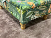 PREMIUM Green Floral Soft Vevet Footstool