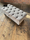 Silver Fabric coffee table Ottoman footstool