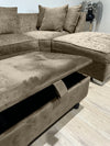 Brown Ottoman Plain Storage |Plain Coffee Table Footstool