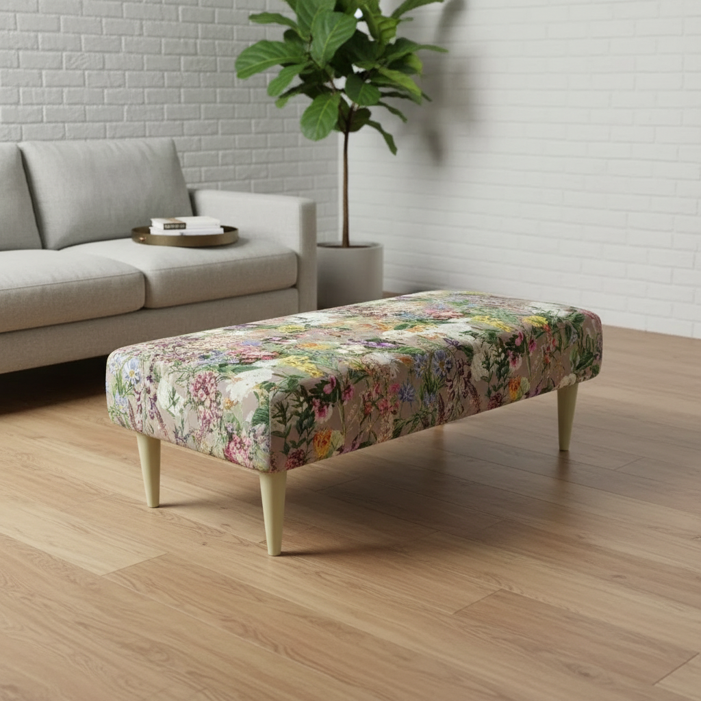 Comfortable High-Density Foam Footrest with Solid Wooden Frame