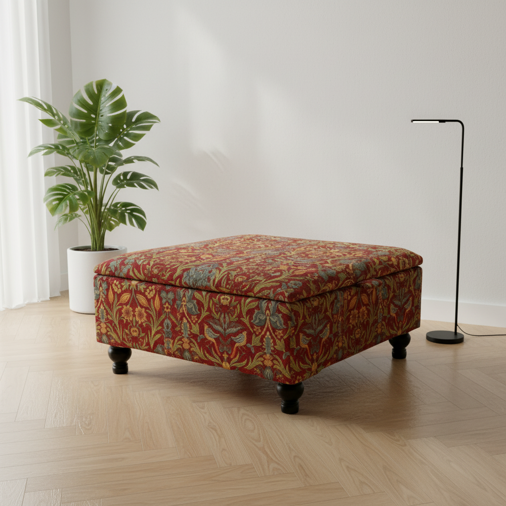 Painterly Collection Square Ottoman – UK Handcrafted Artistic Storage & Coffee Table