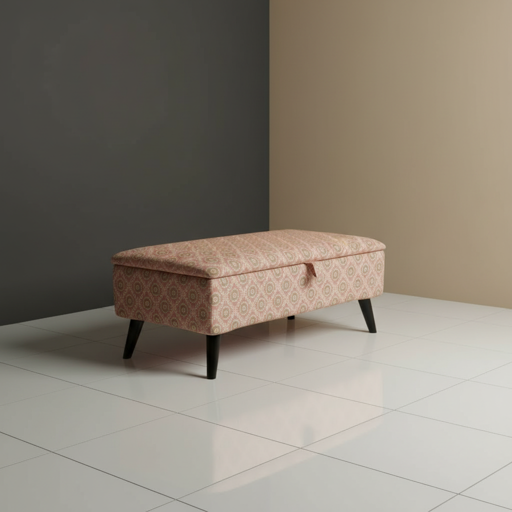 Contemporary entryway seating bench with hinged lid storage and solid wood frame