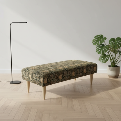 Contemporary low coffee table style accent bench