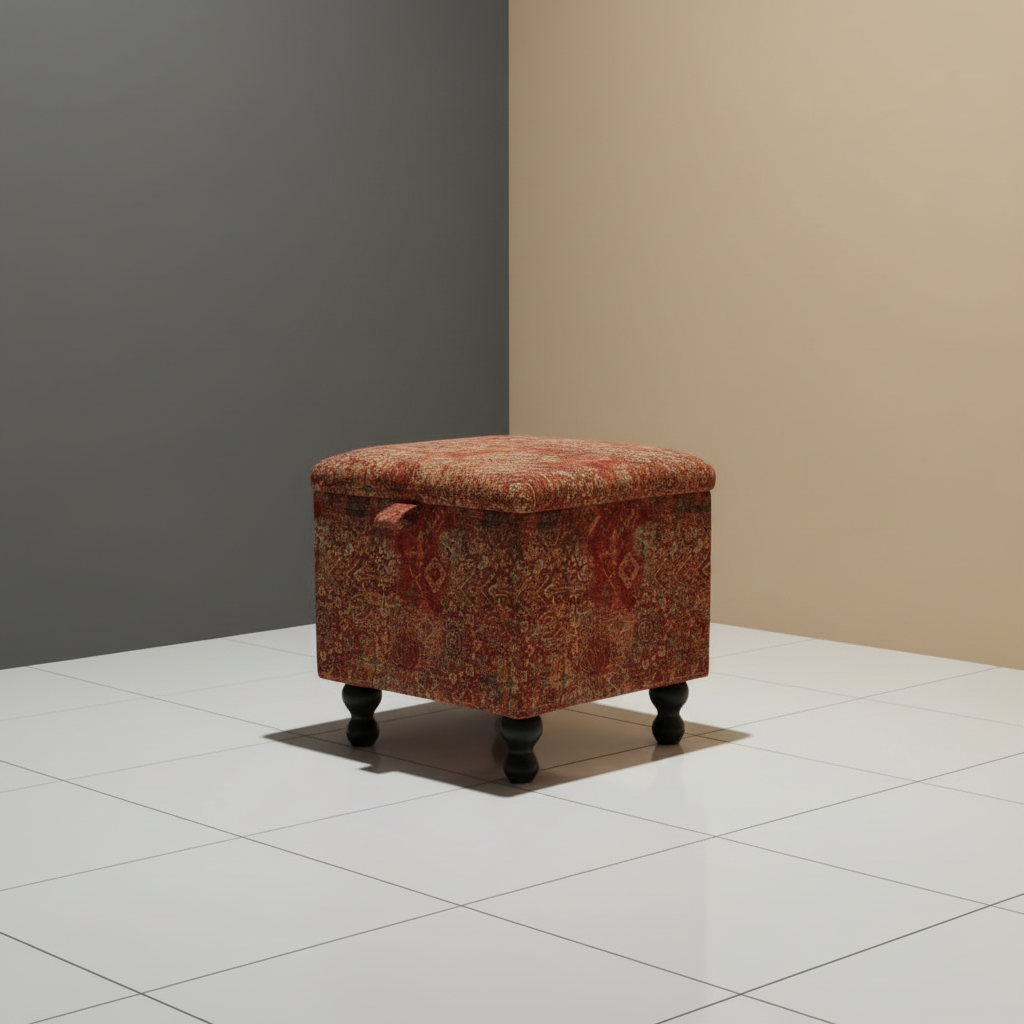 Contemporary style footrest with plush cushioning and durable wooden frame